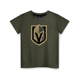 Детская футболка хлопок с принтом Vegas Golden Knights , 100% хлопок | круглый вырез горловины, полуприлегающий силуэт, длина до линии бедер | nhl | stanley cup | vegas golden knights | vegas knights | вегас голден найтс | вегас найтс | кубок стенли | кубок стэнли | нхл | хоккей | хоккейный клуб