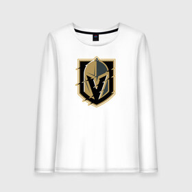 Женский лонгслив хлопок с принтом Vegas Golden Knights , 100% хлопок |  | nhl | stanley cup | vegas golden knights | vegas knights | вегас голден найтс | вегас найтс | кубок стенли | кубок стэнли | нхл | хоккей | хоккейный клуб