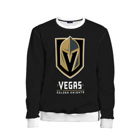 Детский свитшот 3D с принтом Vegas Golden Knights , 100% полиэстер | свободная посадка, прямой крой, мягкая тканевая резинка на рукавах и понизу свитшота | Тематика изображения на принте: 