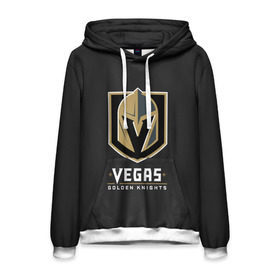 Мужская толстовка 3D с принтом Vegas Golden Knights , 100% полиэстер | двухслойный капюшон со шнурком для регулировки, мягкие манжеты на рукавах и по низу толстовки, спереди карман-кенгуру с мягким внутренним слоем. | 