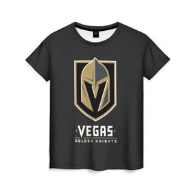 Женская футболка 3D с принтом Vegas Golden Knights , 100% полиэфир ( синтетическое хлопкоподобное полотно) | прямой крой, круглый вырез горловины, длина до линии бедер | 