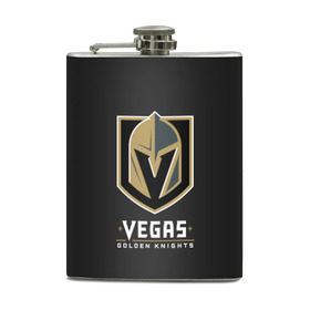 Фляга с принтом Vegas Golden Knights , металлический корпус | емкость 0,22 л, размер 125 х 94 мм. Виниловая наклейка запечатывается полностью | 