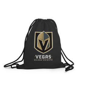 Рюкзак-мешок 3D с принтом Vegas Golden Knights , 100% полиэстер | плотность ткани — 200 г/м2, размер — 35 х 45 см; лямки — толстые шнурки, застежка на шнуровке, без карманов и подкладки | Тематика изображения на принте: 