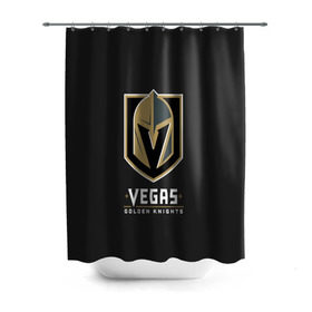 Штора 3D для ванной с принтом Vegas Golden Knights , 100% полиэстер | плотность материала — 100 г/м2. Стандартный размер — 146 см х 180 см. По верхнему краю — пластиковые люверсы для креплений. В комплекте 10 пластиковых колец | 