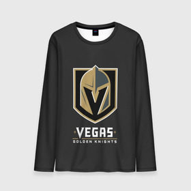 Мужской лонгслив 3D с принтом Vegas Golden Knights , 100% полиэстер | длинные рукава, круглый вырез горловины, полуприлегающий силуэт | Тематика изображения на принте: 