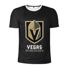 Мужская футболка 3D спортивная с принтом Vegas Golden Knights , 100% полиэстер с улучшенными характеристиками | приталенный силуэт, круглая горловина, широкие плечи, сужается к линии бедра | 