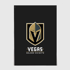 Постер с принтом Vegas Golden Knights , 100% бумага
 | бумага, плотность 150 мг. Матовая, но за счет высокого коэффициента гладкости имеет небольшой блеск и дает на свету блики, но в отличии от глянцевой бумаги не покрыта лаком | 