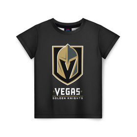Детская футболка 3D с принтом Vegas Golden Knights , 100% гипоаллергенный полиэфир | прямой крой, круглый вырез горловины, длина до линии бедер, чуть спущенное плечо, ткань немного тянется | 