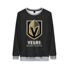 Женский свитшот 3D с принтом Vegas Golden Knights , 100% полиэстер с мягким внутренним слоем | круглый вырез горловины, мягкая резинка на манжетах и поясе, свободная посадка по фигуре | 