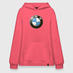 Худи SuperOversize хлопок с принтом BMW , 70% хлопок, 30% полиэстер, мягкий начес внутри | карман-кенгуру, эластичная резинка на манжетах и по нижней кромке, двухслойный капюшон
 | bmw | logo | бмв | логотип бмв