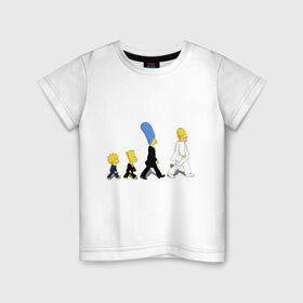 Детская футболка хлопок с принтом Симпсоны , 100% хлопок | круглый вырез горловины, полуприлегающий силуэт, длина до линии бедер | bart | cимпсоны | doh | family | homer | lisa | meh | school | simpsons | springfield | анимация | барт | гомер | желтый | комедия | лентяй | лиза | мардж | мульт | мультфильм | мэгги | отец | пончик | ребенок | родители | семья | сериал