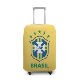 Чехол для чемодана 3D с принтом Сборная Бразилии , 86% полиэфир, 14% спандекс | двустороннее нанесение принта, прорези для ручек и колес | сборная бразилии | футбол