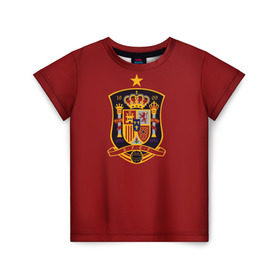 Детская футболка 3D с принтом Сборная Испании , 100% гипоаллергенный полиэфир | прямой крой, круглый вырез горловины, длина до линии бедер, чуть спущенное плечо, ткань немного тянется | сборная испании | футбол