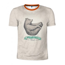 Мужская футболка 3D спортивная с принтом Утренняя Йога , 100% полиэстер с улучшенными характеристиками | приталенный силуэт, круглая горловина, широкие плечи, сужается к линии бедра | 