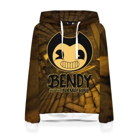 Женская толстовка 3D с принтом Bendy and the ink machine (33) , 100% полиэстер  | двухслойный капюшон со шнурком для регулировки, мягкие манжеты на рукавах и по низу толстовки, спереди карман-кенгуру с мягким внутренним слоем. | bendy | bendy and the ink machine | бенди | бенди и чернильная машина