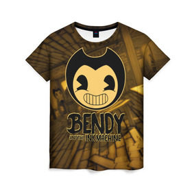 Женская футболка 3D с принтом Bendy and the ink machine (33) , 100% полиэфир ( синтетическое хлопкоподобное полотно) | прямой крой, круглый вырез горловины, длина до линии бедер | bendy | bendy and the ink machine | бенди | бенди и чернильная машина