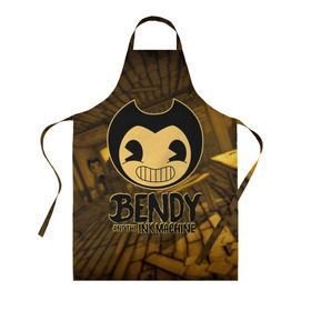 Фартук 3D с принтом Bendy and the ink machine (33) , 100% полиэстер | общий размер — 65 х 85 см, ширина нагрудника — 26 см, горловина — 53 см, длина завязок — 54 см, общий обхват в поясе — 173 см. Принт на завязках и на горловине наносится с двух сторон, на основной части фартука — только с внешней стороны | bendy | bendy and the ink machine | бенди | бенди и чернильная машина