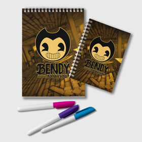 Блокнот с принтом Bendy and the ink machine (33) , 100% бумага | 48 листов, плотность листов — 60 г/м2, плотность картонной обложки — 250 г/м2. Листы скреплены удобной пружинной спиралью. Цвет линий — светло-серый
 | bendy | bendy and the ink machine | бенди | бенди и чернильная машина