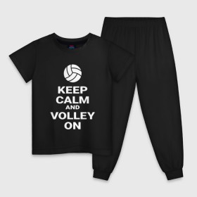 Детская пижама хлопок с принтом Keep calm and volley on , 100% хлопок |  брюки и футболка прямого кроя, без карманов, на брюках мягкая резинка на поясе и по низу штанин
 | sport | volleyball | волейбол | спорт