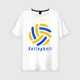 Женская футболка хлопок Oversize с принтом Volleyball , 100% хлопок | свободный крой, круглый ворот, спущенный рукав, длина до линии бедер
 | sport | volleyball | волейбол | спорт