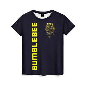 Женская футболка 3D с принтом Bumblebee , 100% полиэфир ( синтетическое хлопкоподобное полотно) | прямой крой, круглый вырез горловины, длина до линии бедер | bumblebee | бамблби | герой | камаро | прайм | трансформеры | фильм | шевроле