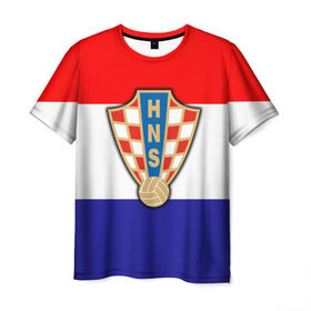 Мужская футболка 3D с принтом Сборная Хорватии флаг , 100% полиэфир | прямой крой, круглый вырез горловины, длина до линии бедер | европы | хорватия | чемпионат мира | чм