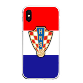 Чехол для iPhone XS Max матовый с принтом Сборная Хорватии флаг , Силикон | Область печати: задняя сторона чехла, без боковых панелей | европы | хорватия | чемпионат мира | чм
