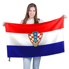 Флаг 3D с принтом Сборная Хорватии флаг , 100% полиэстер | плотность ткани — 95 г/м2, размер — 67 х 109 см. Принт наносится с одной стороны | европы | хорватия | чемпионат мира | чм
