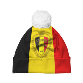 Шапка 3D c помпоном с принтом Сборная Бельгии флаг , 100% полиэстер | универсальный размер, печать по всей поверхности изделия | бельгия | европы | мира | чемпионат | чм