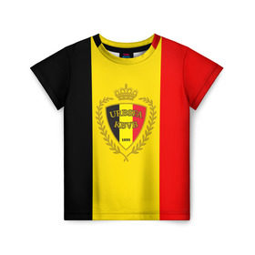 Детская футболка 3D с принтом Сборная Бельгии флаг , 100% гипоаллергенный полиэфир | прямой крой, круглый вырез горловины, длина до линии бедер, чуть спущенное плечо, ткань немного тянется | бельгия | европы | мира | чемпионат | чм