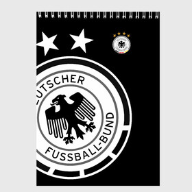 Скетчбук с принтом Сборная Германии Exclusive , 100% бумага
 | 48 листов, плотность листов — 100 г/м2, плотность картонной обложки — 250 г/м2. Листы скреплены сверху удобной пружинной спиралью | германия | европы | мира | сборная | футбол | чемпионат | чм