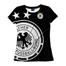 Женская футболка 3D с принтом Сборная Германии Exclusive , 100% полиэфир ( синтетическое хлопкоподобное полотно) | прямой крой, круглый вырез горловины, длина до линии бедер | германия | европы | мира | сборная | футбол | чемпионат | чм