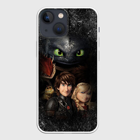 Чехол для iPhone 13 mini с принтом Беззубик и викинги ,  |  | how to train your dragon | беззубик | викинги | дракон | как приручить дракона | ночная фурия