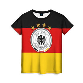 Женская футболка 3D с принтом Сборная Германии флаг , 100% полиэфир ( синтетическое хлопкоподобное полотно) | прямой крой, круглый вырез горловины, длина до линии бедер | германия | европы | мира | чемпионат | чм