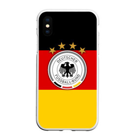 Чехол для iPhone XS Max матовый с принтом Сборная Германии флаг , Силикон | Область печати: задняя сторона чехла, без боковых панелей | Тематика изображения на принте: германия | европы | мира | чемпионат | чм