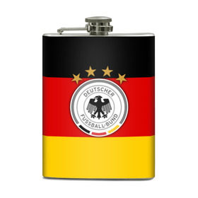 Фляга с принтом Сборная Германии флаг , металлический корпус | емкость 0,22 л, размер 125 х 94 мм. Виниловая наклейка запечатывается полностью | германия | европы | мира | чемпионат | чм