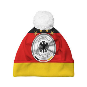 Шапка 3D c помпоном с принтом Сборная Германии флаг , 100% полиэстер | универсальный размер, печать по всей поверхности изделия | германия | европы | мира | чемпионат | чм