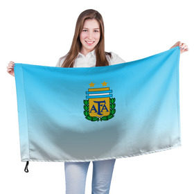 Флаг 3D с принтом Сборная Аргентина , 100% полиэстер | плотность ткани — 95 г/м2, размер — 67 х 109 см. Принт наносится с одной стороны | сборная аргентина | футбол. | чемпионат мира