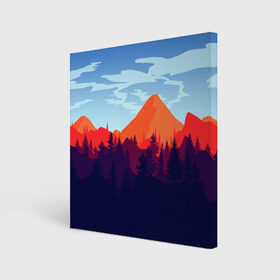 Холст квадратный с принтом Firewatch collection , 100% ПВХ |  | art | campo santo | firewatch | game | горы | закат | игра | лес | пейзаж | пожарный дозор | солнце | холмы