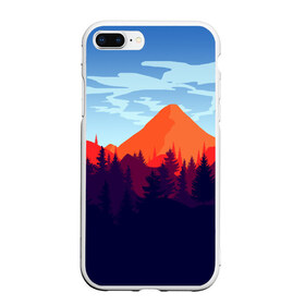 Чехол для iPhone 7Plus/8 Plus матовый с принтом Firewatch collection , Силикон | Область печати: задняя сторона чехла, без боковых панелей | Тематика изображения на принте: art | campo santo | firewatch | game | горы | закат | игра | лес | пейзаж | пожарный дозор | солнце | холмы