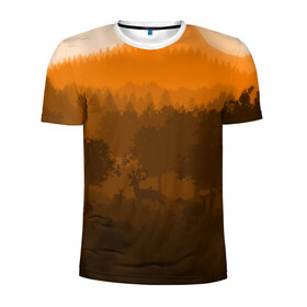 Мужская футболка 3D спортивная с принтом Firewatch , 100% полиэстер с улучшенными характеристиками | приталенный силуэт, круглая горловина, широкие плечи, сужается к линии бедра | art | campo santo | firewatch | game | горы | закат | игра | лес | пейзаж | пожарный дозор | солнце | холмы