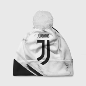 Шапка 3D c помпоном с принтом Juventus 2018 , 100% полиэстер | универсальный размер, печать по всей поверхности изделия | football | soccer | ювентус