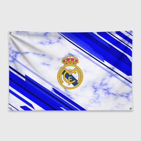 Флаг-баннер с принтом Real Madrid , 100% полиэстер | размер 67 х 109 см, плотность ткани — 95 г/м2; по краям флага есть четыре люверса для крепления | football | soccer | реал мадрид