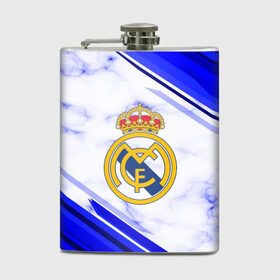 Фляга с принтом Real Madrid 2018 , металлический корпус | емкость 0,22 л, размер 125 х 94 мм. Виниловая наклейка запечатывается полностью | football | soccer | реал мадрид