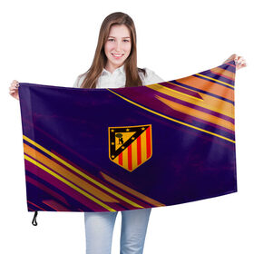 Флаг 3D с принтом Atletico Madrid 2018 , 100% полиэстер | плотность ткани — 95 г/м2, размер — 67 х 109 см. Принт наносится с одной стороны | атлетико мадрид | эмблема