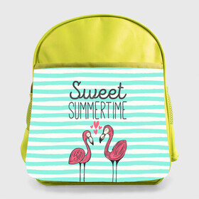 Детский рюкзак с принтом Sweet Summer Time , 100% полиэстер | Размеры изделия - высота 34 см, ширина 28 см, глубина 10 см
Размер поля для печати - высота 19.5 см, ширина 24 см | animal | art | flamingo | love | pink | summer | sweet | time | арт | белый | бирюзовый | жара | животное | лето | любовь | матроска | полоски | рисунок | розовый | роман | сердечки | сердце | серый | фламинго | черный