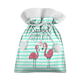 Подарочный 3D мешок с принтом Sweet Summer Time , 100% полиэстер | Размер: 29*39 см | animal | art | flamingo | love | pink | summer | sweet | time | арт | белый | бирюзовый | жара | животное | лето | любовь | матроска | полоски | рисунок | розовый | роман | сердечки | сердце | серый | фламинго | черный