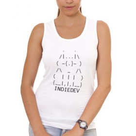 Женская майка хлопок с принтом Indiedev cat text , 95% хлопок, 5% эластан |  | artalasky | cat | gamedev | gamer | indie | label | pixel | pixelart | retro | арталаски | инди | кот | пиксели | пиксельарт | ретро
