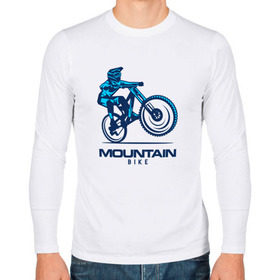 Мужской лонгслив хлопок с принтом Велосипед , 100% хлопок |  | downhill | байк | велосипед | велоспорт | горный | горы | спорт