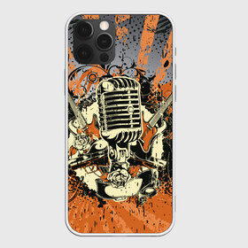 Чехол для iPhone 12 Pro Max с принтом Microphone , Силикон |  | art | grunge | guitar | line | microphone | pattern | абстракция | арт | гитара | гранж | линии | микрофон | узор